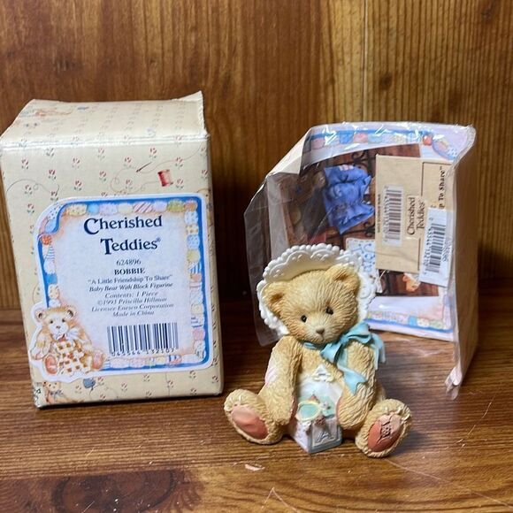 Vintage Enesco 1993 Cherished Teddies Bobbie A Little Friendship to Share 624896 - Picture 1 of 8
